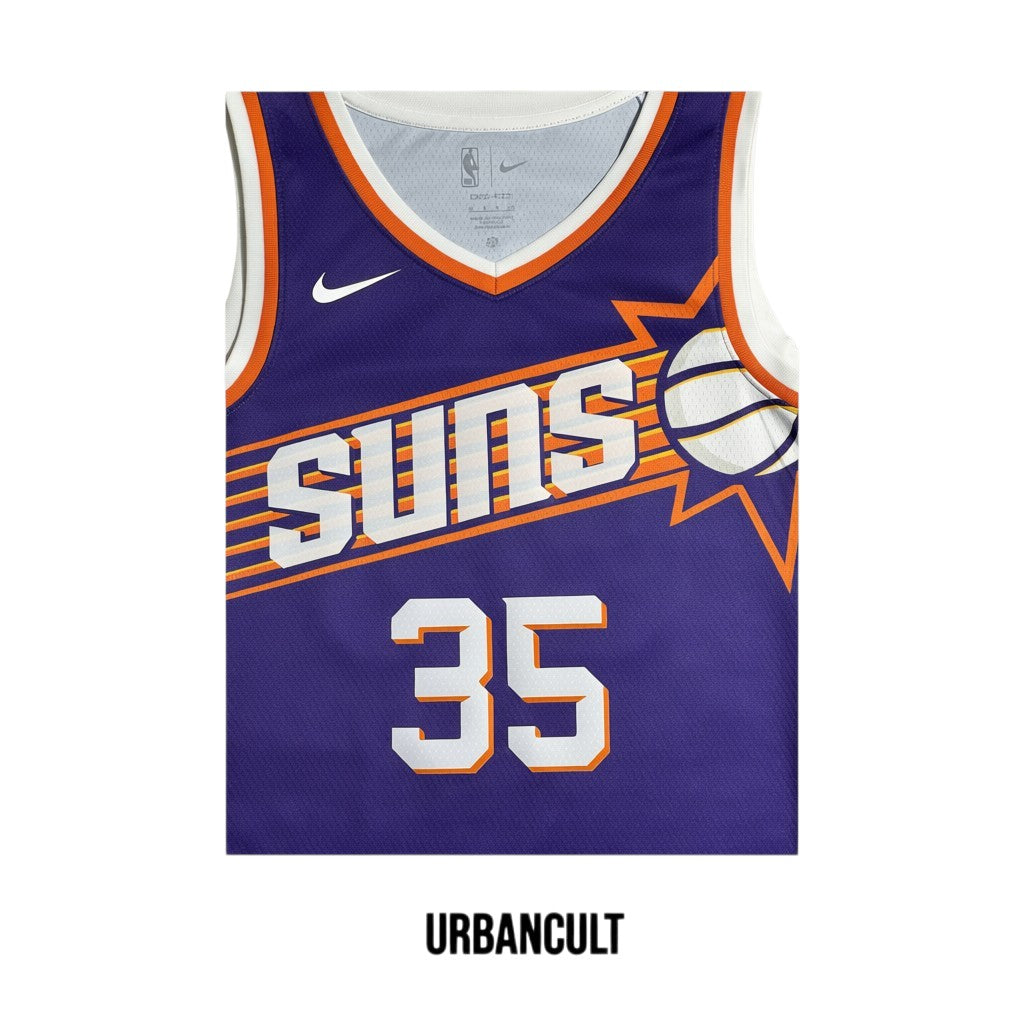 Urban Cult Jersey Basket Ufficiale Phoenix Suns Kevin Durant #35 Viola Nike Dri-Fit Taglia S