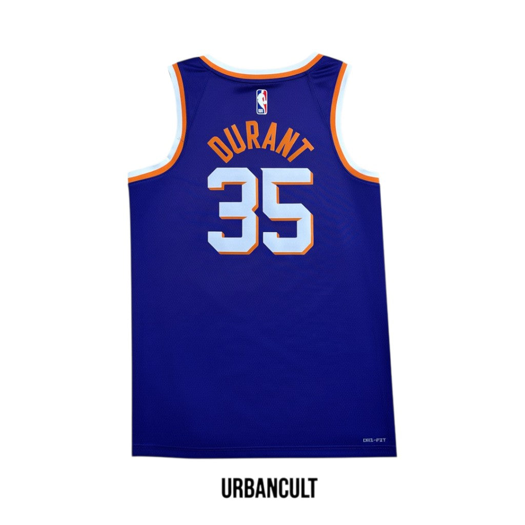 Urban Cult Jersey Basket Ufficiale Phoenix Suns Kevin Durant #35 Viola Nike Dri-Fit Taglia S