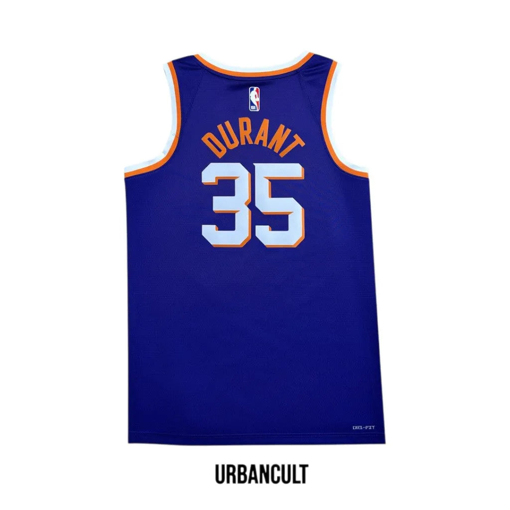 Urban Cult Jersey Basket Ufficiale Phoenix Suns Kevin Durant #35 Viola Nike Dri-Fit Taglia S