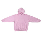 Urban Cult pink cotton hoodie with 'Virginity' graphic on chest, oversized fit, and front pocket.