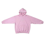 Urban Cult pink cotton hoodie with 'Virginity' graphic on chest, oversized fit, and front pocket.
