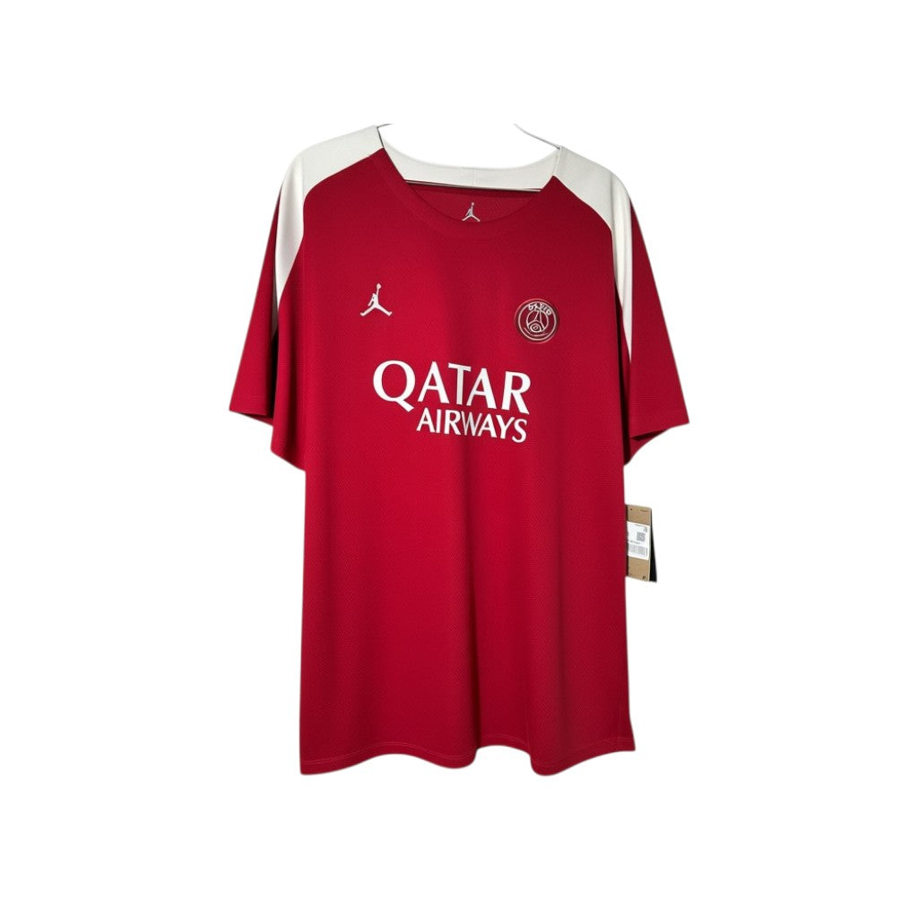 Urban Cult Maglia da Calcio PSG Strike Training rossa e bianca taglia XXL con logo Nike e sponsor Qatar Airways