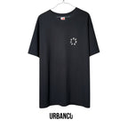 Urban Cult T-shirt nera in cotone con logo Supreme circolare in marmo SS20, taglia L.