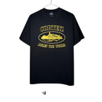 Urban Cult T-shirt nera in cotone con logo giallo Alcatraz Rules The World.