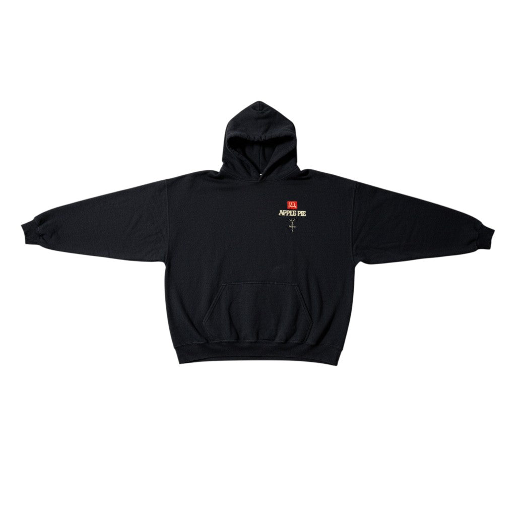 Urban Cult black cotton hoodie with Travis Scott Cactus Jack McDonald's Apple Pie graphic print, size L