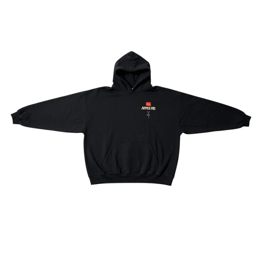 Urban Cult black cotton hoodie with Travis Scott Cactus Jack McDonald's Apple Pie graphic print, size L