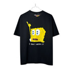 Urban Cult black cotton t-shirt with SpongeBob graphic and "I Don't Need It" text. Collaboration between Uniqlo x CPFM.